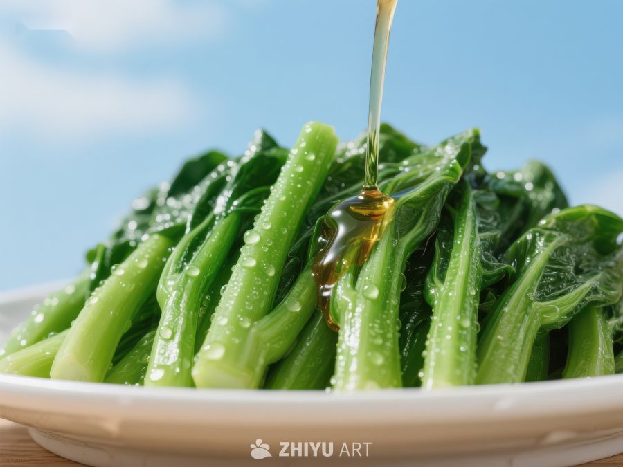 清炒绿叶菜淋上香油 701