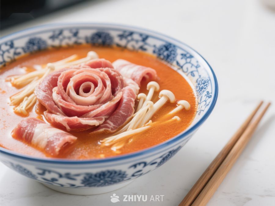 精美肉花汤面 392
