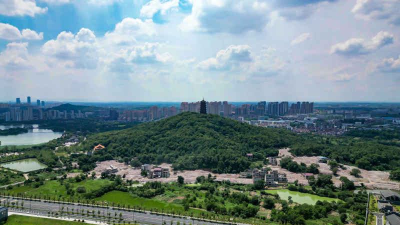 江西吉安城市风光旅游景区航拍图