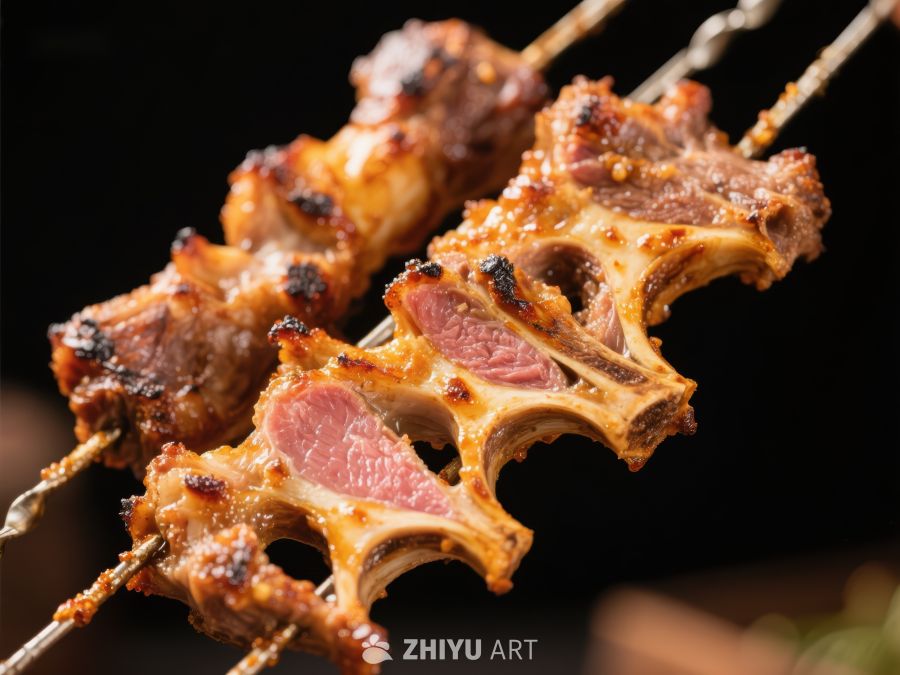 烤羊排串，外焦里嫩
