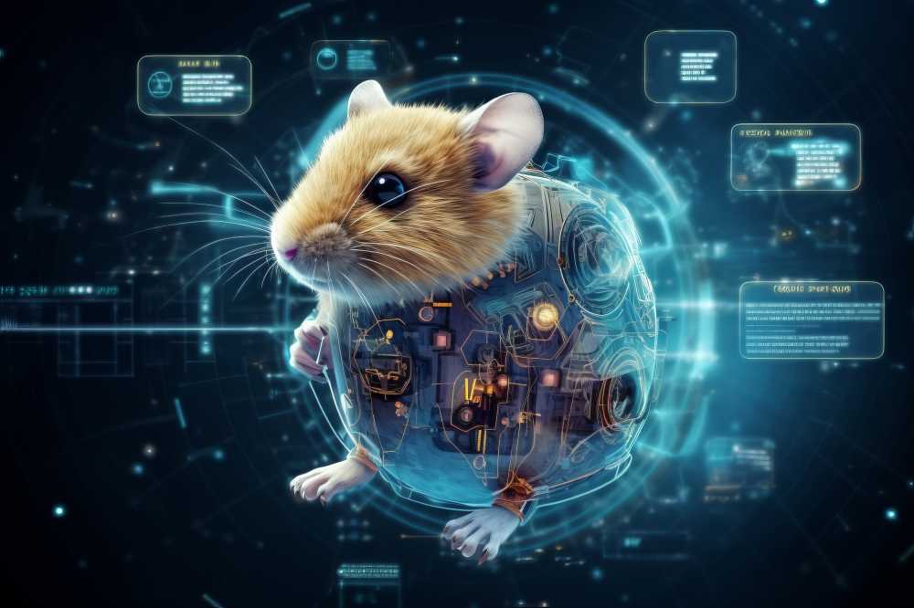 一只来自人工智能的数字鼠，代表着未来的科技、医疗和大数据等