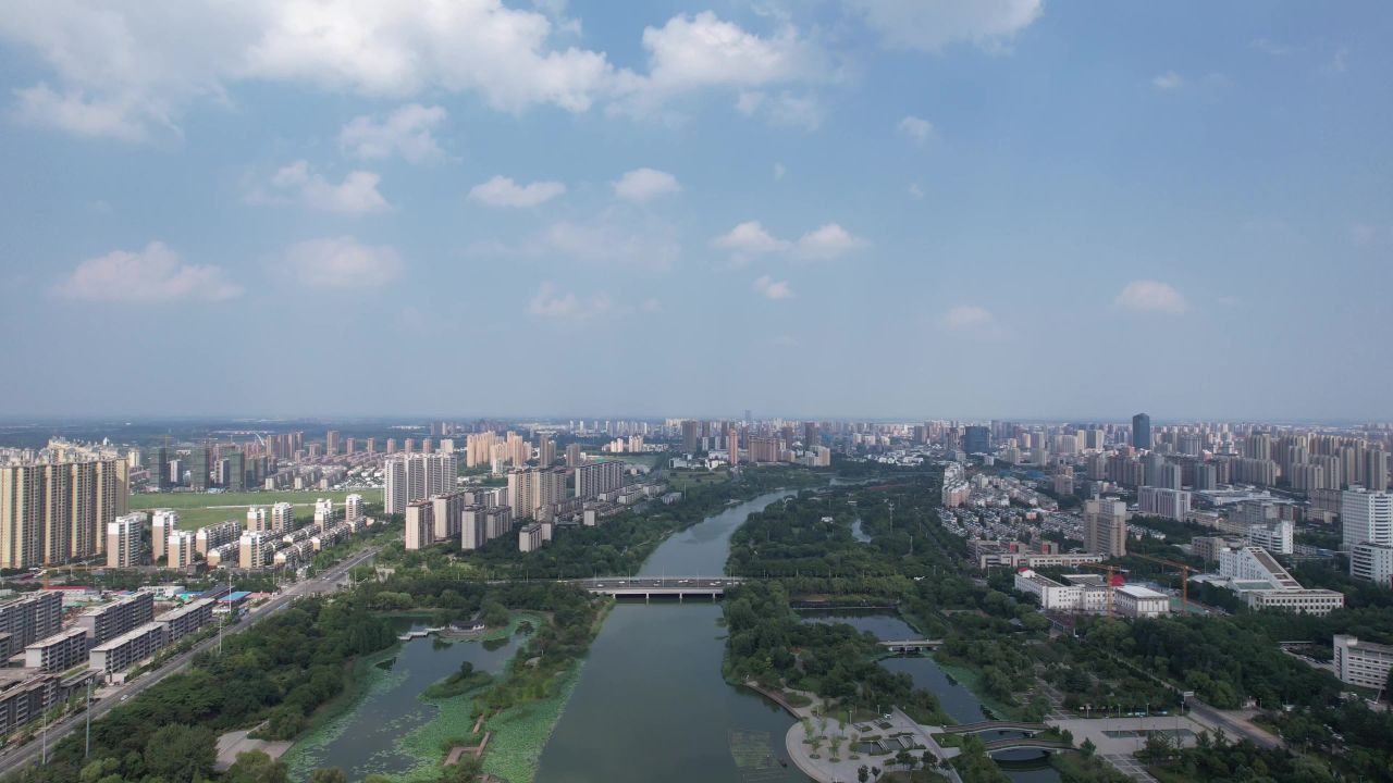 江苏宿迁城市风光地标建筑航拍 