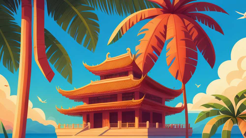 棕榈树沙滩户外