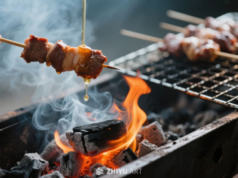 火焰上的烤肉串 221