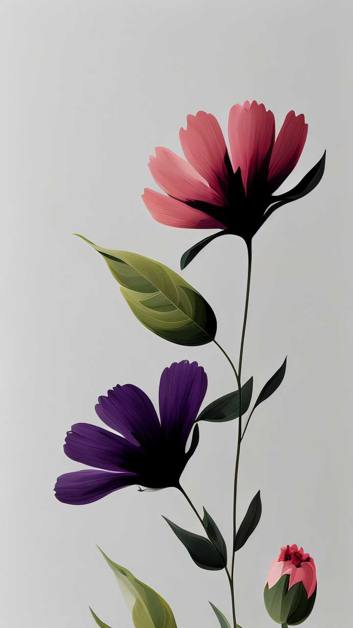 优雅超极简的花卉画