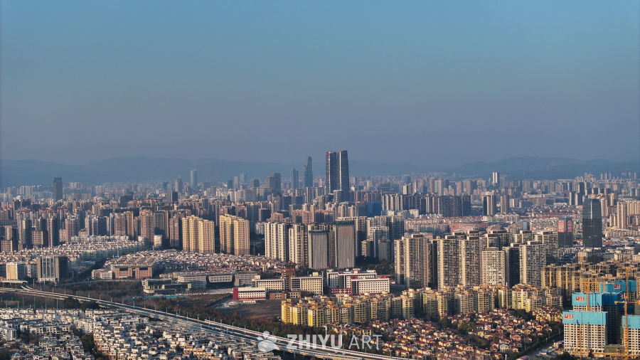 航拍云南昆明市 城市大景 1