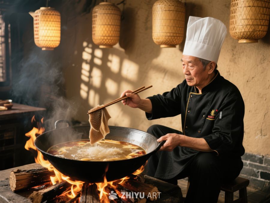 厨师火上烹饪美食 45