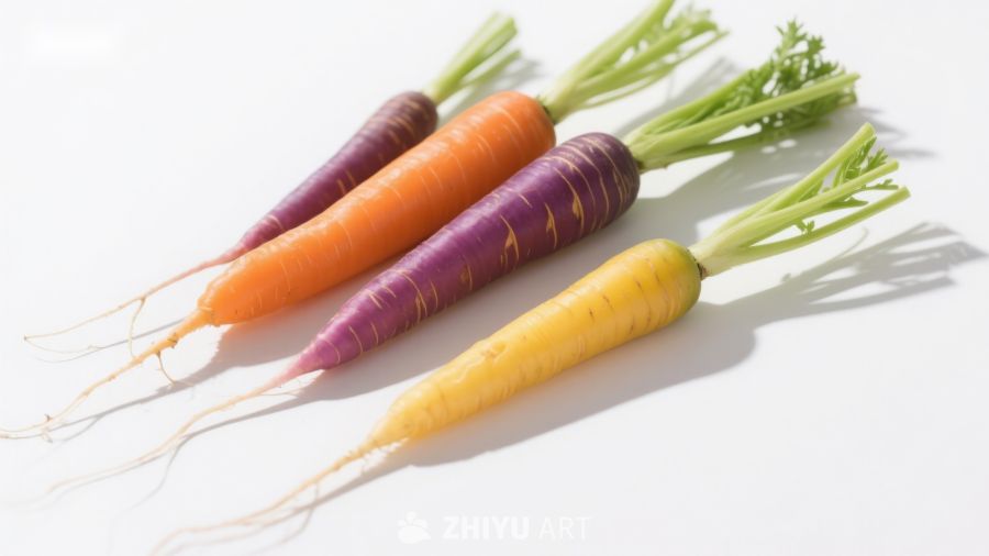 彩色胡萝卜静物展示
