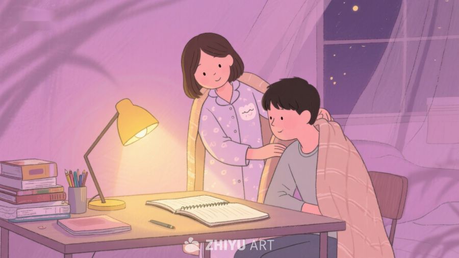 温馨夜读：母亲陪伴孩子学习 471