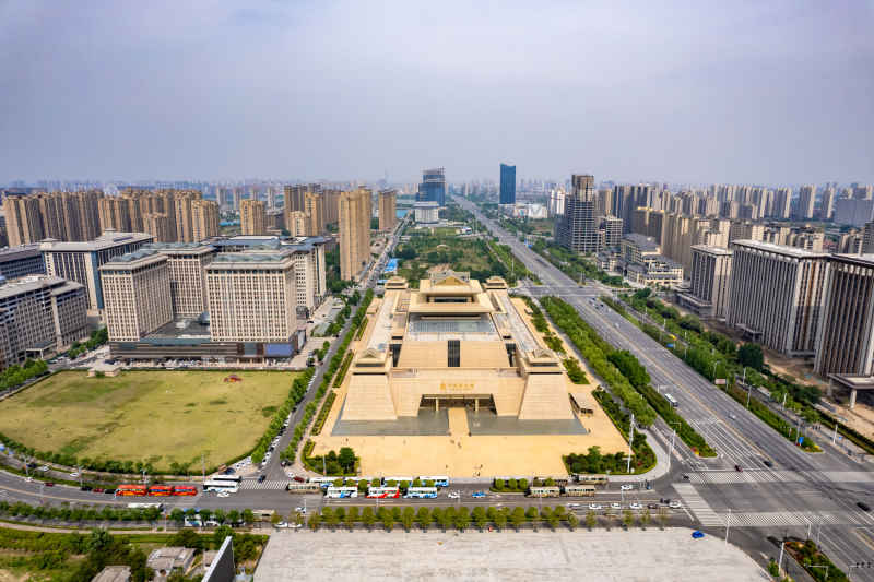 河南开封城市风光地标建筑旅游景区航拍图 