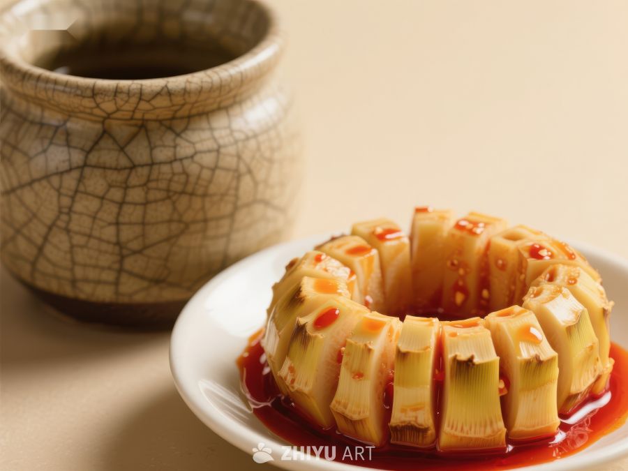 竹笋切片配辣椒酱 1831