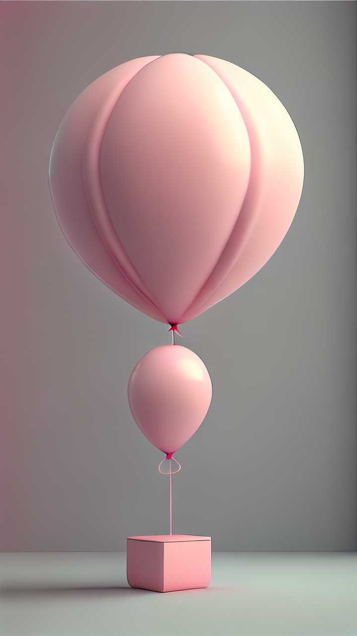 3D粉红色气球唯美