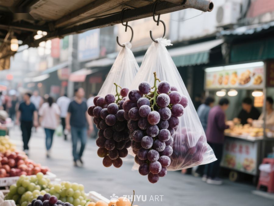 市场摊位悬挂的葡萄 508