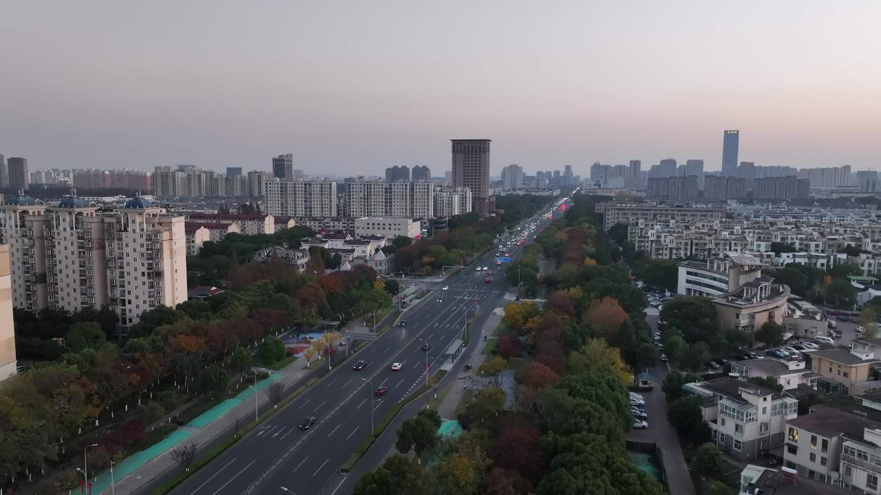 4K航江苏昆山城市风光建筑大景 1