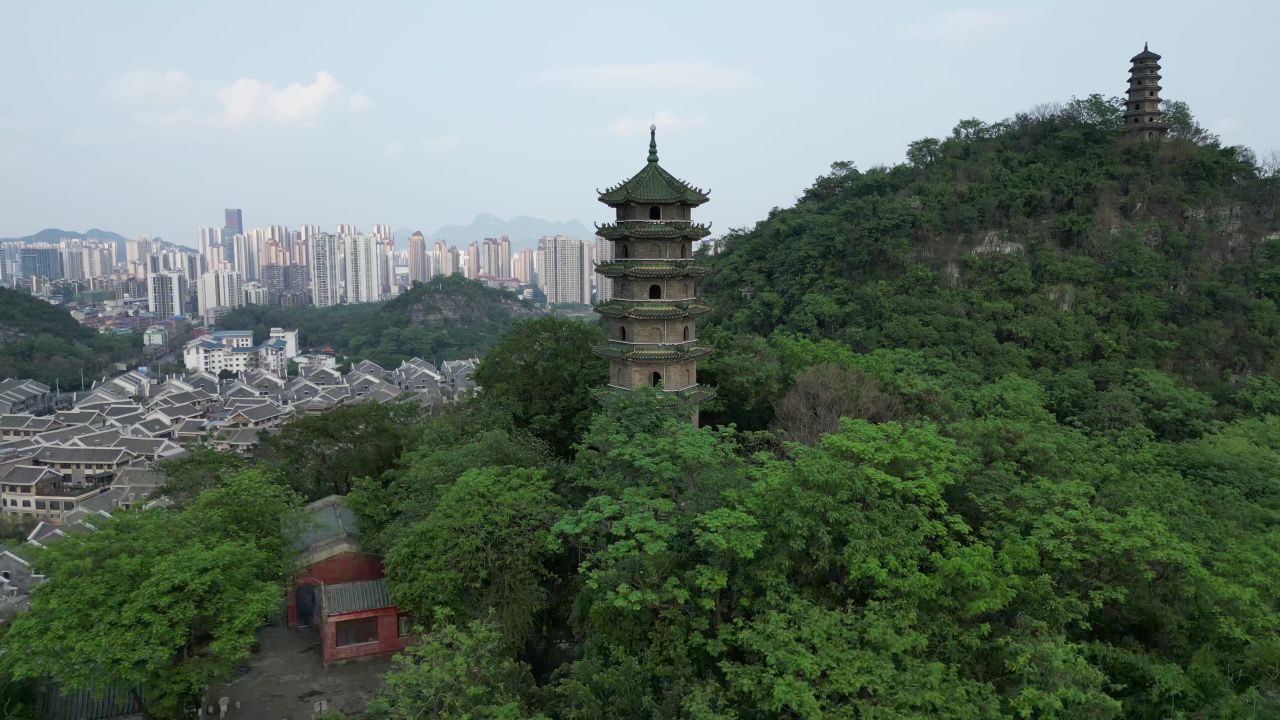 广西柳州盘龙公园航拍