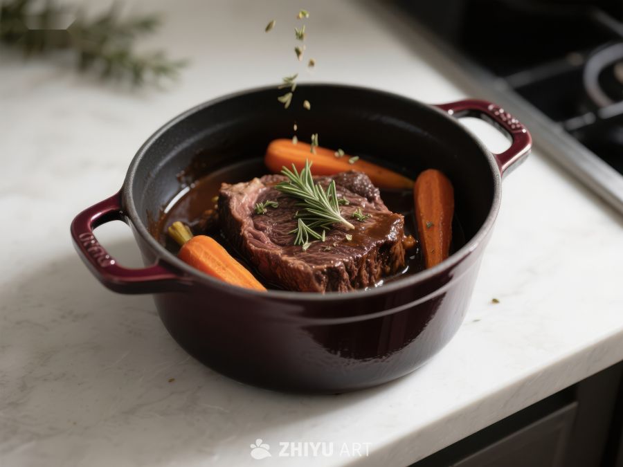 炖锅中的牛肉与胡萝卜 136