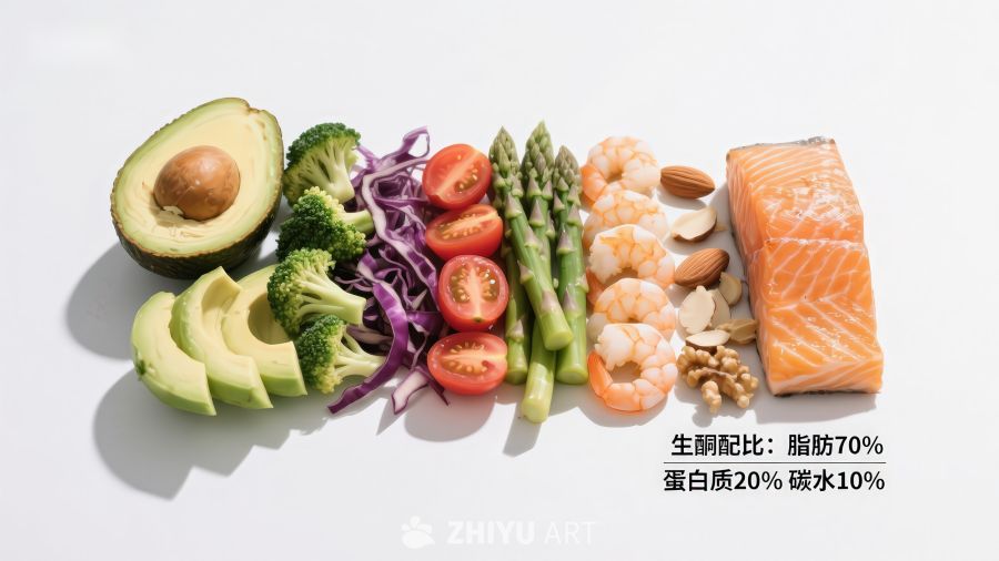 生酮饮食食材搭配展示