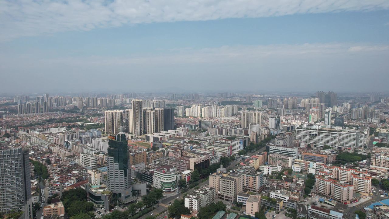 广东东莞城市大景交通高楼建筑航拍
