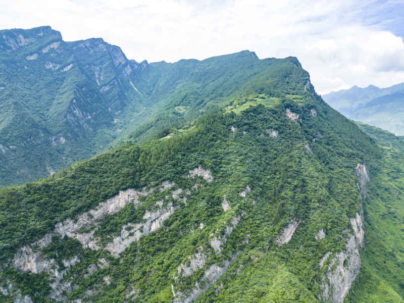 湖北长江三峡风光航拍图 