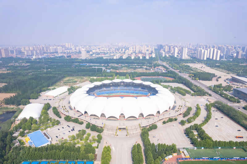 河北沧州城市风光地标建筑航拍图 