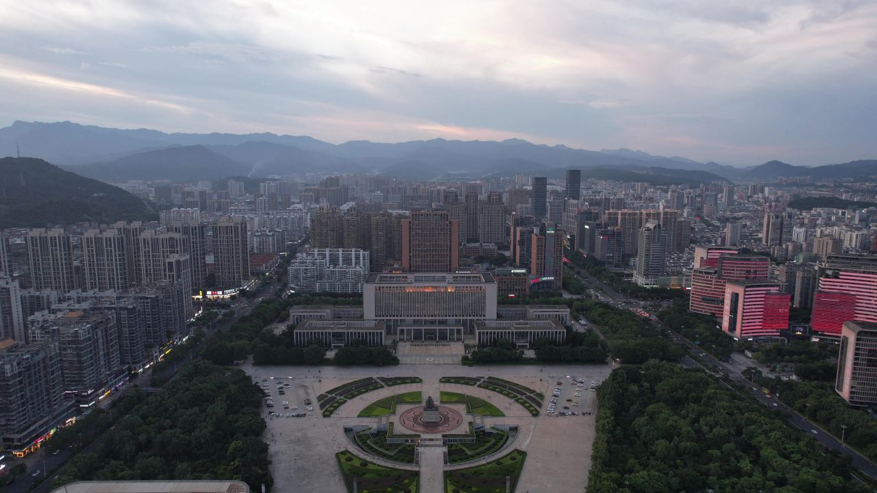 福建龙岩市政府航拍 