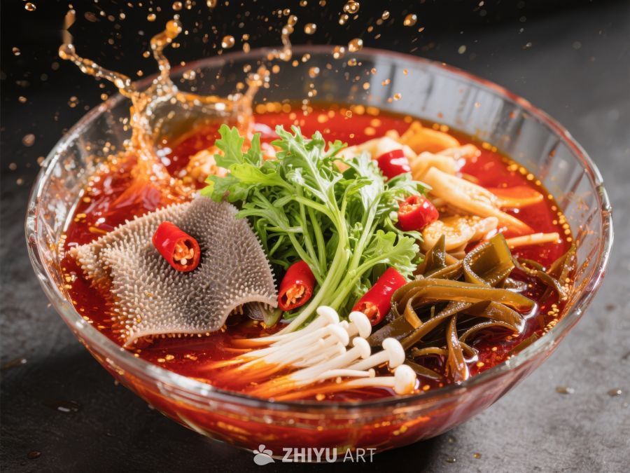麻辣烫碗装美食，食材丰富色彩鲜艳 656