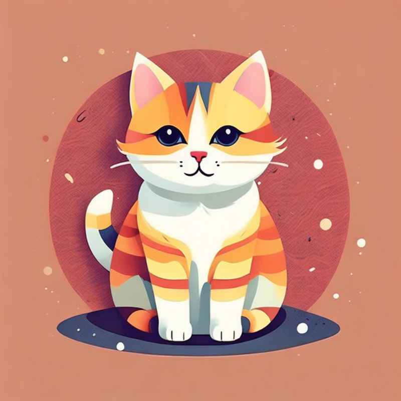 小花猫唯美插画 74