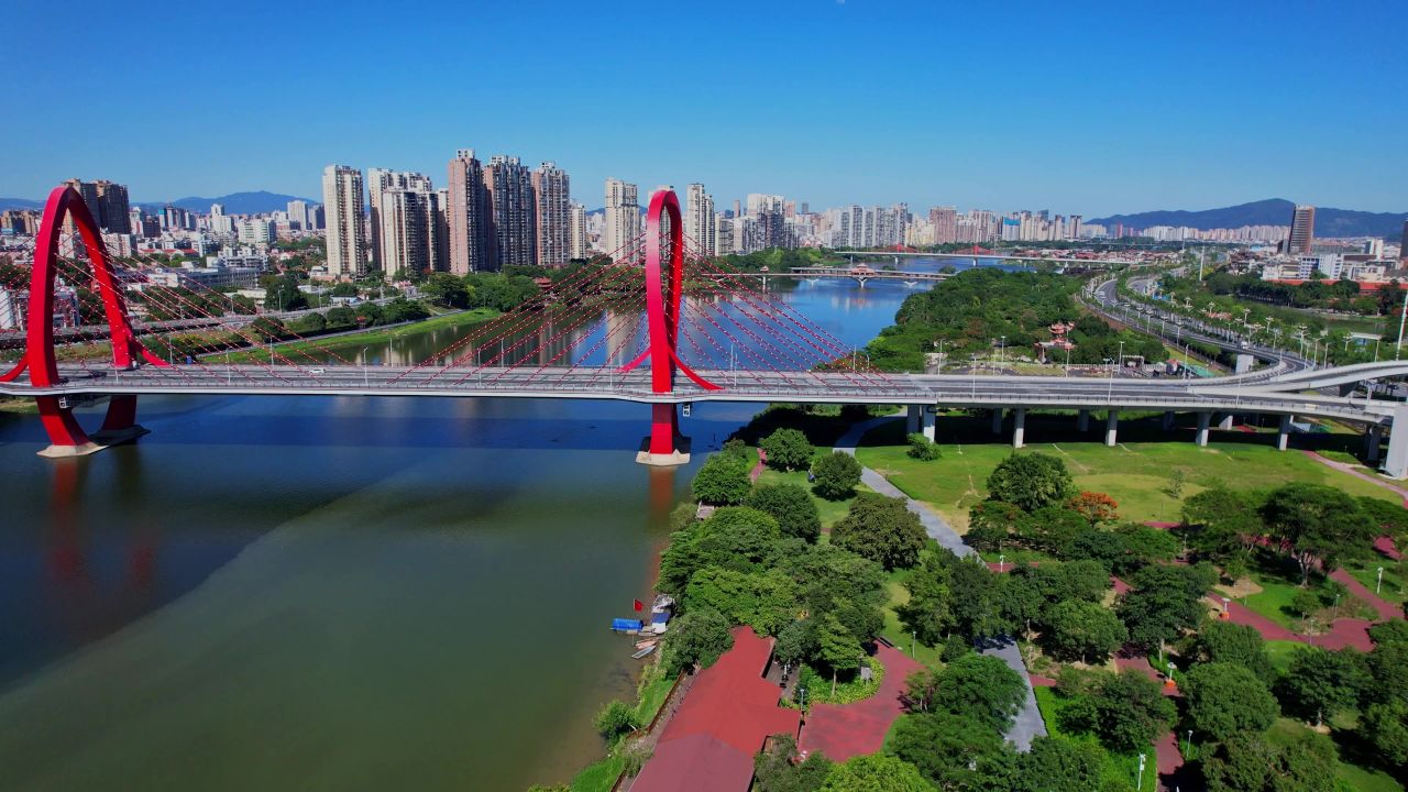 航拍漳州芝山大桥景观
