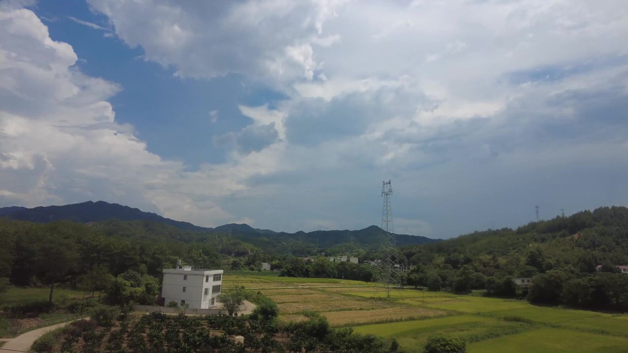 沿途火车窗外风景旅途风光实拍  