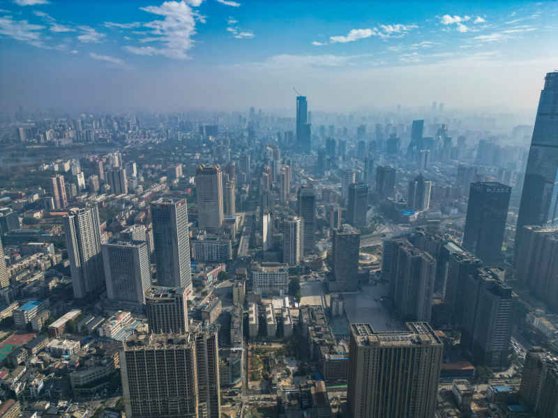湖南长沙城市风光航拍摄影图