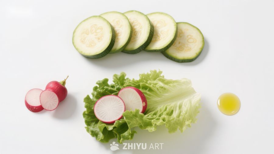 新鲜蔬菜与橄榄油的组合