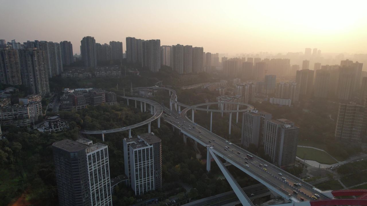 重庆铜元局立交桥航拍