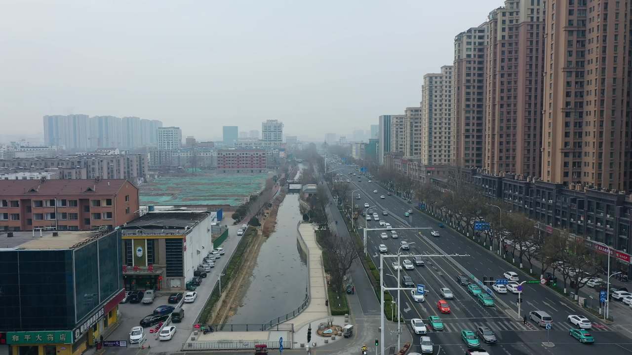 航拍山东淄博城市风景 19