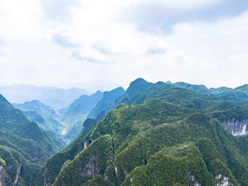 湖南张家界山川悬崖峭壁山谷