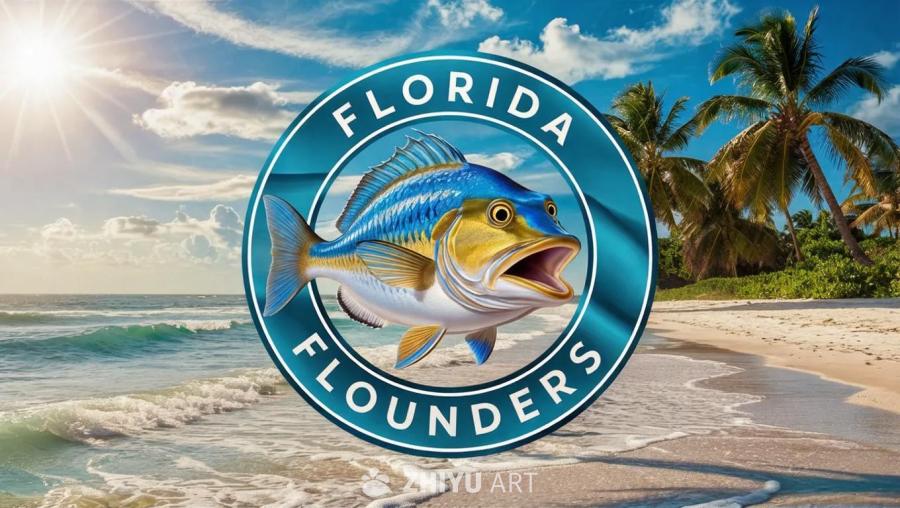 一个青蓝色的圆形图案，上面写着“Florida F