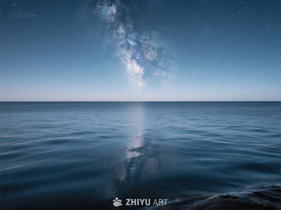 夜空银河映照平静海面 431