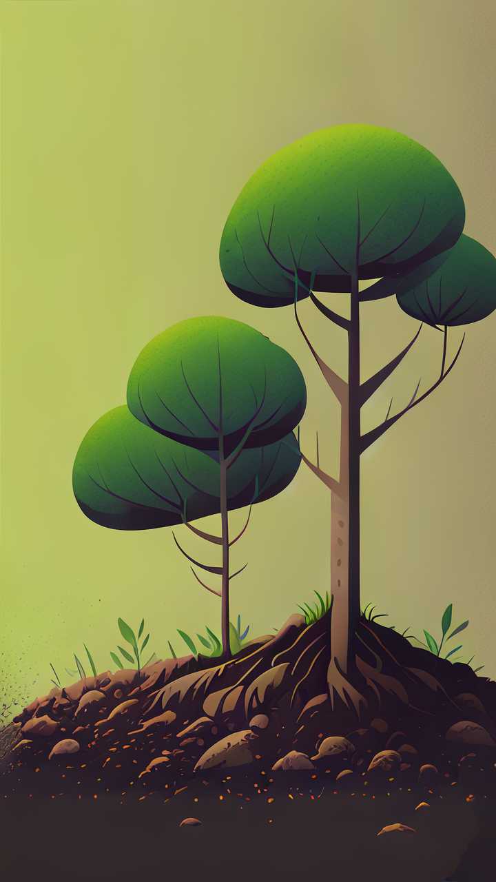 小树苗插画
