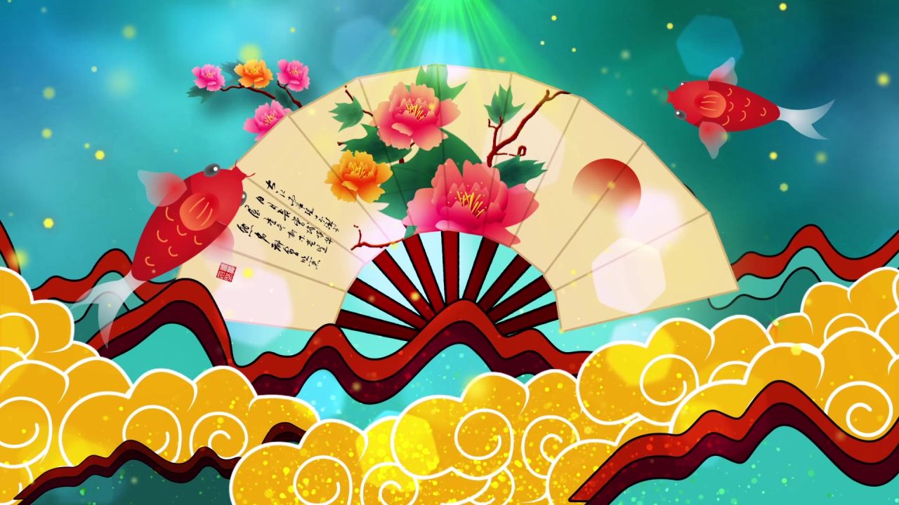 古风背景视频 中国风 意境春天 桃花 水墨 109