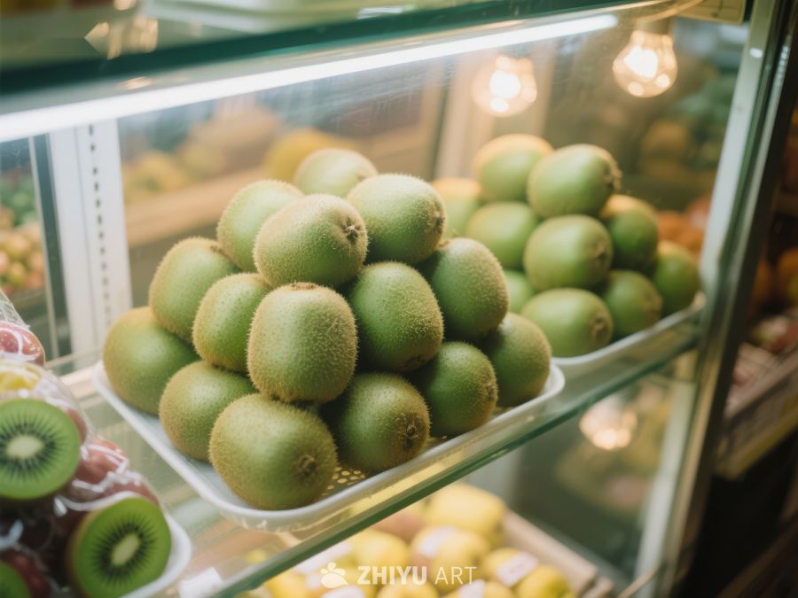 冷藏柜中的新鲜猕猴桃 343