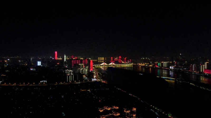 湖南长沙城市风光航拍摄影图 