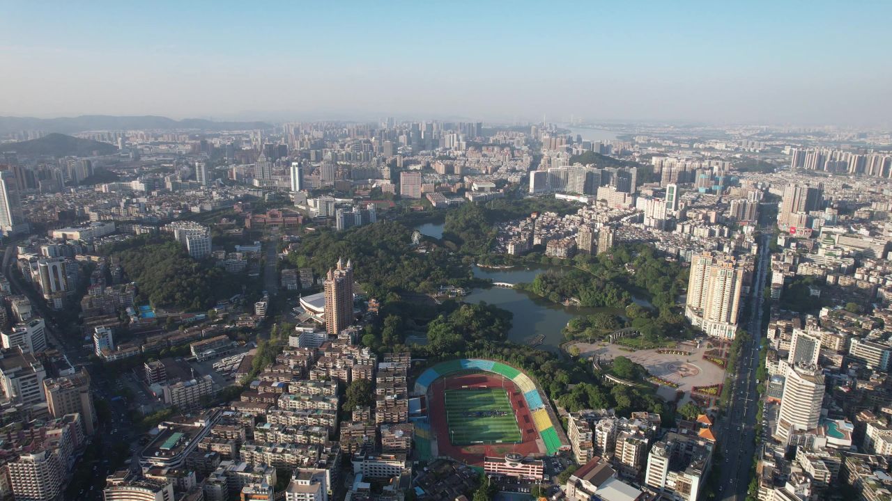 广东江门城市建设航拍 