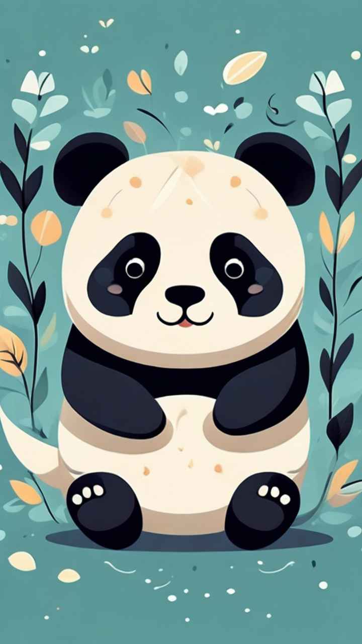 可爱熊猫插画简约风格 30