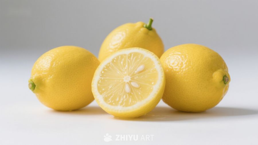 新鲜柠檬切片展示