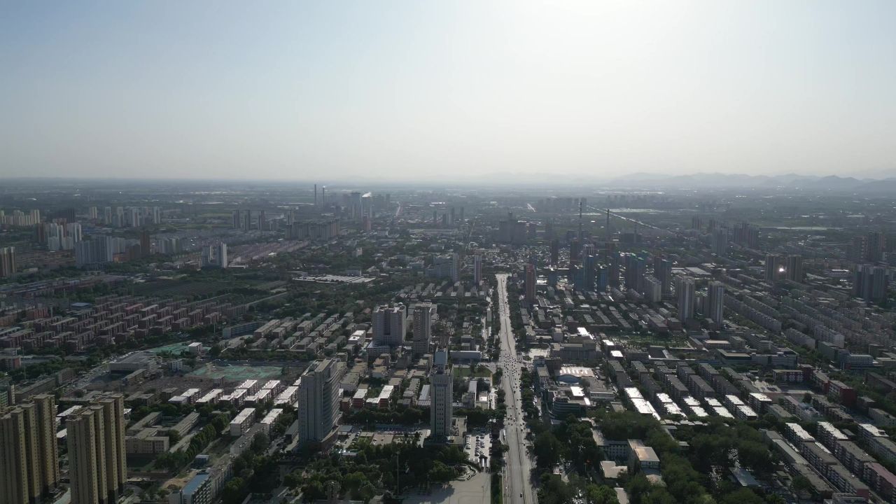 河北保定城市风光航拍
