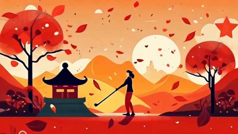 春节新春扫尘简约插画背景 71