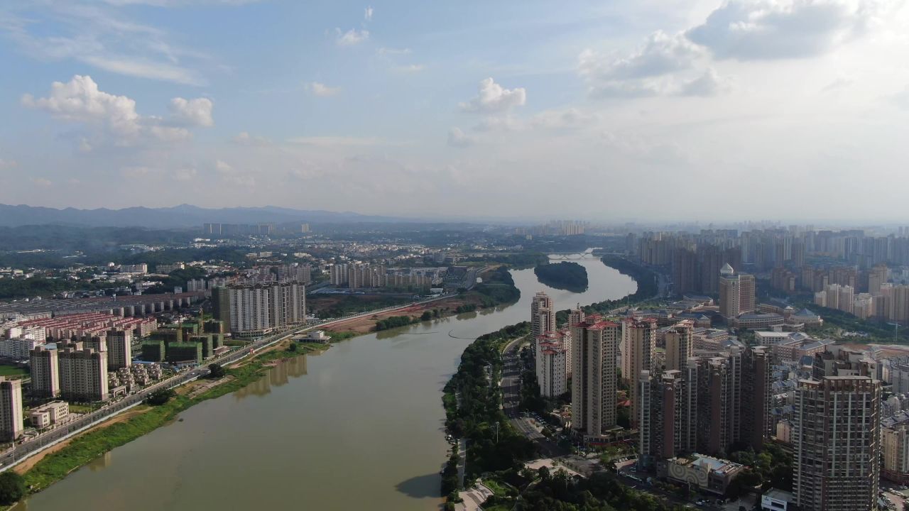 江西赣州城市风光旅游景区航拍