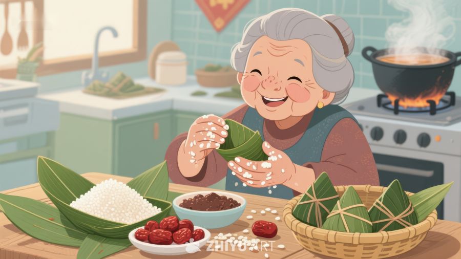 奶奶厨房包粽子 363