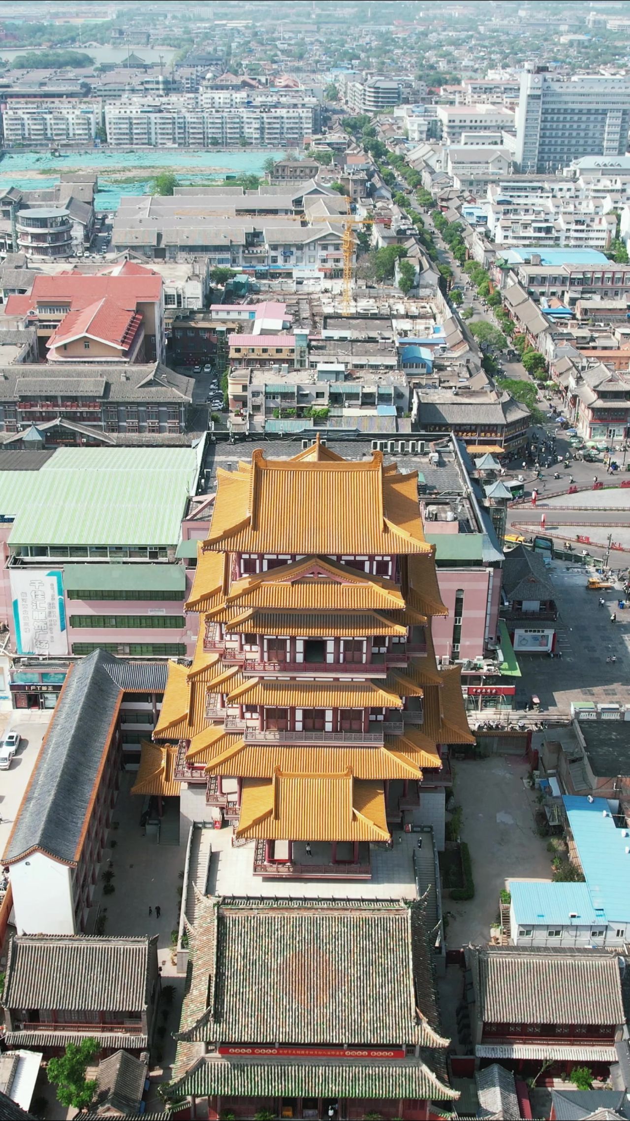 航拍河南开封相国寺竖屏 