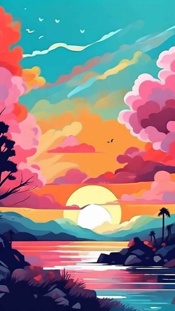 印象派风景色彩丰富的天空 20