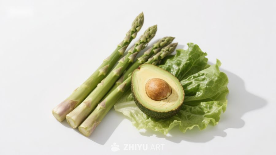芦笋牛油果生菜组合